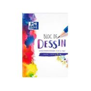 Bloc-notes dessin A4 Oxford Réglure Unie Blanche 100 Pages Collé Côté Couverture Colorée