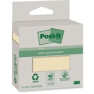 Bloc 100 feuilles recyclées Post-it 76x76 mm couleur jaune