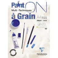 Bloc 20 feuilles PaintON à Grain 250g - Clairefontaine
