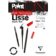 Bloc 25 feuilles PaintON Lisse 250g - Clairefontaine