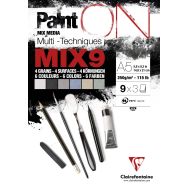 Bloc 27 feuilles PaintON MIX9 250g - Clairefontaine