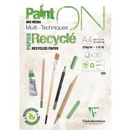 Bloc 30 feuilles PaintON Recyclé 250g - Clairefontaine