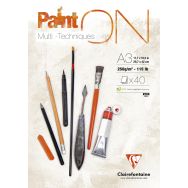 Bloc 40 feuilles PaintON Blanc 250g - Clairefontaine
