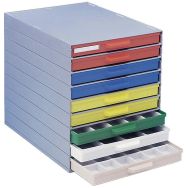 Bloc 9 plateaux-tiroirs couleurs panachées PM-A4