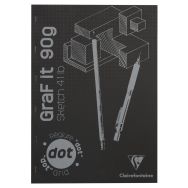 Bloc GraF'iT DOT 90g 160 pages couverture noire - Clairefontaine