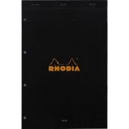 Bloc agrafé Rhodia BLACK N 20 21x31,8cm Seyès 80f perf. 4t. 80g - Lot de 5