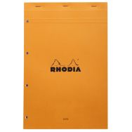 Bloc agrafé Rhodia ORANGE N 20 21x31,8cm Seyès 80f perf. 4t. 80g - Lot de 5