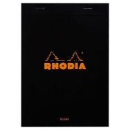 Bloc agrafé noir feuilles unies blanches - Rhodia