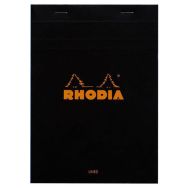 Bloc agrafé noir ligné + marge - Rhodia