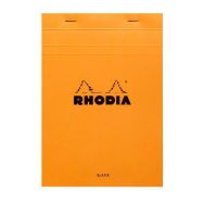 Bloc agrafé orange 80 feuilles unies blanches - Rhodia