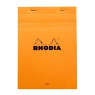 Bloc agrafé orange ligné + marge - Rhodia