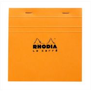 Bloc agrafé orange petits carreaux 80 feuillets - Rhodia