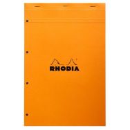 Bloc agrafé perforation 4 trous petits carreaux - Rhodia
