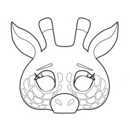 Bloc de 24 masques à colorier, thème les animaux