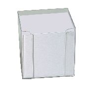 Bloc mémo cubique - Plastique - Blanc