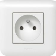 Bloc prise IP20 16A sur dosseret EE 220V Legrand Mozaic - Asem