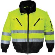 Blouson pilote 3 en 1 haute visibilité jaune/noir-M