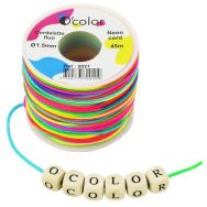 Bobine de cordelette fluo multicolore 45m