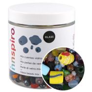Bocal 300g de perles en verre tailles et couleurs assorties