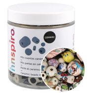 Bocal 300g perles céramique tailles assorties thème fleurs