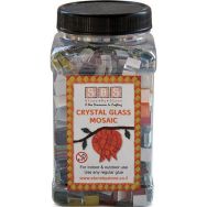 Bocal 750 g mosaïques verre 10x10 mm en couleurs assorties