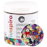 Bocal de 120g sequins opaques brillants, couleurs assorties