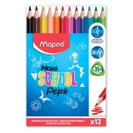 Boite 12 crayons géants triangulaires jumbo School'peps