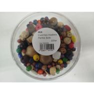 Boîte 220 g perles bois, formes et couleurs assorties