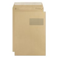 Boite 250 pochettes adh 229x324 fen50x100 Kraft 90g