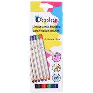 Boîte 6 crayons marqueurs effaçables gros module 3 en 1