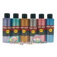 Boîte 6 flacons gouache nacrée pichon, 6 x 250 ml.