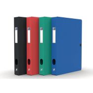 Boîte Capacité Standard Memphis 24x32cm Dos 40mm avec Bouton Pression Couverture Polypro Coloris Assortis