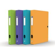 Boîte Capacité Standard Memphis 24x32cm Dos 40mm avec Bouton Pression Couverture Polypro Coloris Assortis