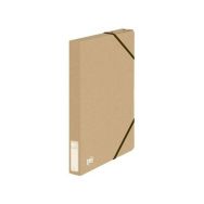 Boîte Capacité Standard Touareg 24x32cm Dos 35mm avec Elastique Couverture Carte Recyclée Beige Naturel