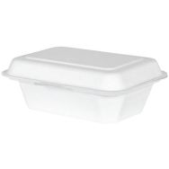 Boîte à charnière en fibre de canne à sucre - 185x135 mm - Lot de 10