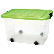 Boite à roulettes et couvercle jaune