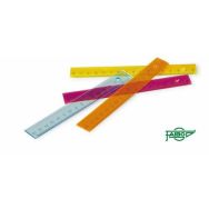 Boite de 36 règles plates étroites 16 cm couleurs assorties