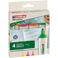 Boite de 4 surligneurs EcoLine Edding (orange, rose, vert, jaune)