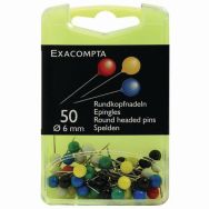 Boîte de 50 épingles sphériques 6mm de diamètre assorties