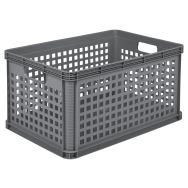 Boite de rangement ajourée 64 L - gris