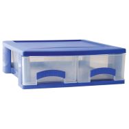 Boite de rangement modulaire 2 tiroirs polypropylène
