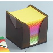 Boite plastique de papier de note 9x9 cm arc-en-ciel