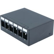 Boîtier 1U 6 ports keystone - montage DIN ou mural