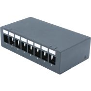 Boîtier 1U keystone montage DIN ou mural - 8 ports