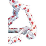 Bolduc blanc coeurs rouges