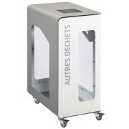 Borne de Tri 90L Cubatri mobile vigipirate Blanc/Gris