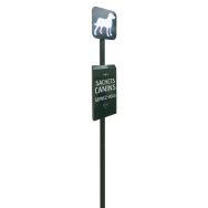 Borne pour sacs de déjection canine aluminium vert RAL 6009 - Manutan Expert