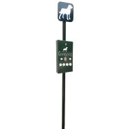 Borne de propreté vert RAL 6009 pour sacs de déjection canine-500 sacs