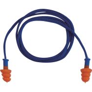 Bouchons d'oreilles réutilisables bleus oranges+cordon Orange