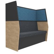 Box acoustique 3 places chêne clair/carbone / bleu